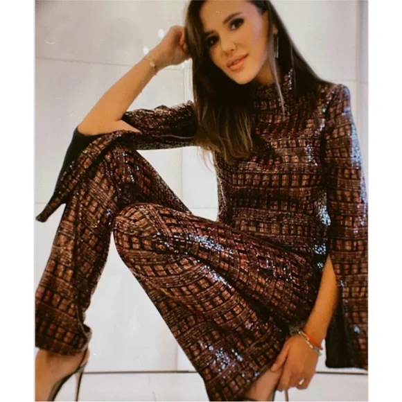 🌟NWT Zara 2 Piece Set~ Sequin Pants And Top Set🌟 Sz. S💫